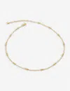 Monica Vinader Triple-beaded 18ct Recycled Gold-plated Vermeil Sterling-silver Necklace In Gold