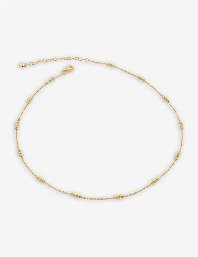 Monica Vinader Triple-beaded 18ct Recycled Gold-plated Vermeil Sterling-silver Necklace