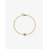 Monica Vinader Womens  August Birthstone 18ct Gold Vermeil-plated Sterling Silver And Peridot Bracele In Yellow Gold