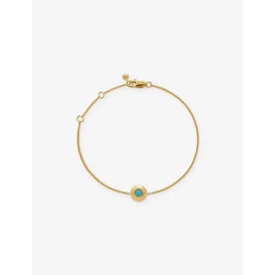 Monica Vinader Womens  December Birthstone 18ct Gold Vermeil-plated Sterling Silver And Turquoise Bra In Yellow Gold