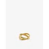 Monica Vinader Womens  Heirloom Crossover 18ct Yellow-gold Plated Vermeil Sterling-silver Ring In Yellow Gold