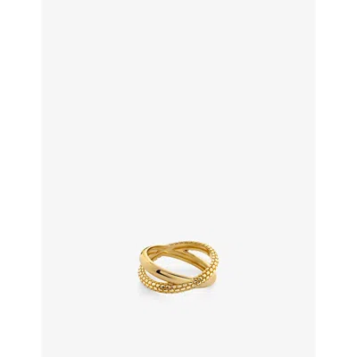 Monica Vinader Womens  Heirloom Crossover 18ct Yellow-gold Plated Vermeil Sterling-silver Ring In Yellow Gold
