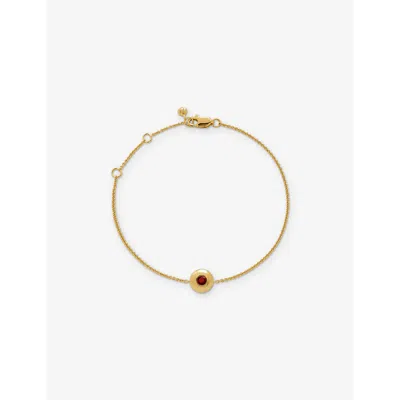 Monica Vinader Womens  January Birthstone 18ct Gold Vermeil-plated Sterling Silver And Garnet Bracele In Yellow Gold