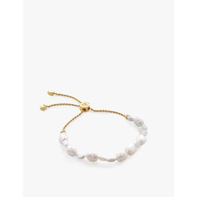 Monica Vinader Womens Yellow Gold Nura Supersized Pearl 18ct Gold-plated Vermeil Sterling-silver Bra