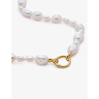Monica Vinader Gold Baroque Pearl Charm Necklace Pearl