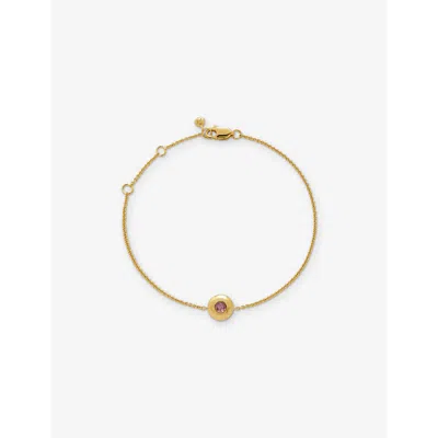 Monica Vinader Womens  October Birthstone 18ct Gold Vermeil-plated Sterling Silver And Tourmaline Bra In Yellow Gold