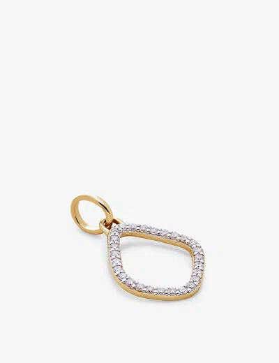 MONICA VINADER WOMENS YELLOW GOLD RIVA KITE 14CT YELLOW-GOLD AND 0.1606CT LAB GROWN DIAMOND PENDANT CHARM