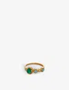 Monica Vinader Womens Yellow Gold Siren Tonal 18ct Gold-plated Sterling Silver, Rock Crystal, Chrysoprase, Green On In Gold