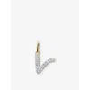 Monica Vinader Gold Diamond Initial V Pendant Lab Grown Diamond In Metallic