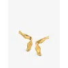 Monica Vinader Womens Yellow Gold Wave Large 18ct Yellow Gold-plated Vermeil Sterling-silver Stud Ea In Yellow Gold