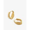 Monica Vinader Womens Yellow Gold Wave Medium 18ct Yellow Gold-plated Vermeil Sterling-silver Hoop E In Yellow Gold