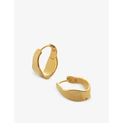 Monica Vinader Womens Yellow Gold Wave Medium 18ct Yellow Gold-plated Vermeil Sterling-silver Hoop E