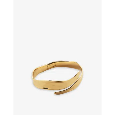 Monica Vinader Womens Yellow Gold Wave Wrap 18ct Yellow Gold-plated Vermeil Sterling-silver Cuff