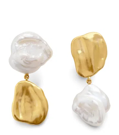 Monica Vinader X Amy Powney Gold Vermeil And Pearl Earrings