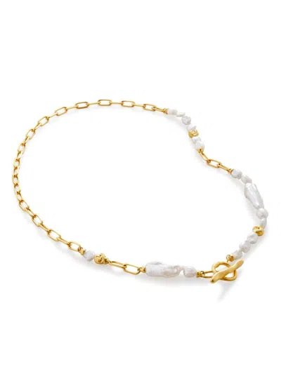 Monica Vinader X Amy Powney Keshi-pearl Necklace In Gold
