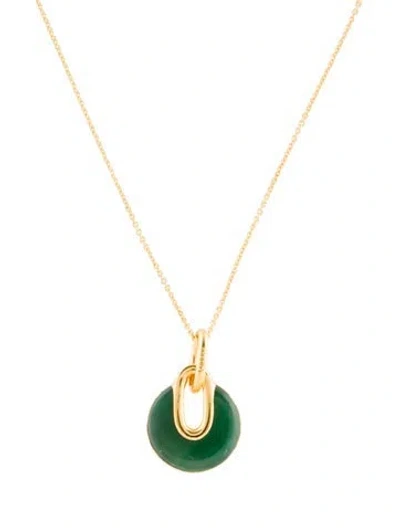 Pre-owned Monica Vinader X Kate Young Aventurine Chalcedony Pendant Necklace, 16.75" In Multi
