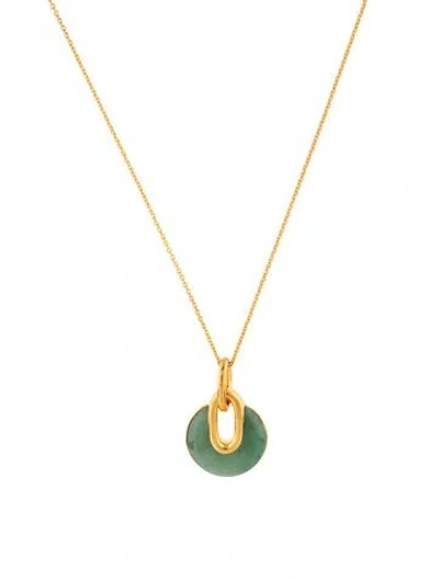 Pre-owned Monica Vinader X Kate Young Aventurine Quartz Pendant Necklace, 21" In Multi