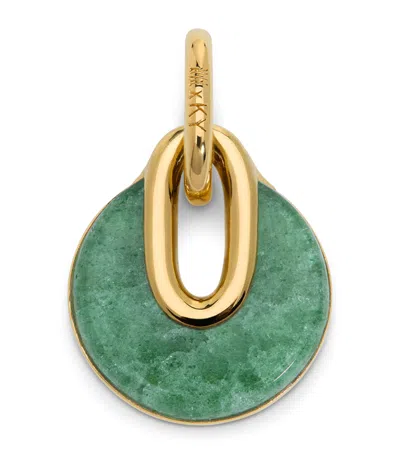 Monica Vinader X Kate Young Gold Vermeil And Green Aventurine Pendant In Pink