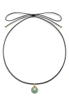 Monica Vinader X Kate Young Semipreciouis Stone Pendant Cord Necklace In Black