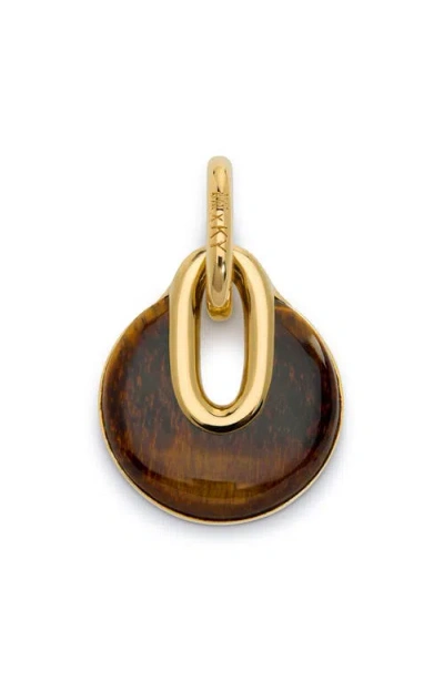 Monica Vinader X Kate Young Semiprecious Stone Pendant Necklace In Brown