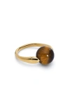 Monica Vinader X Kate Young Semiprecious Stone Ring In Brown