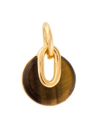 Pre-owned Monica Vinader X Kate Young Tiger's Eye Quartz Pendant, 1" In Brown