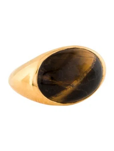 Pre-owned Monica Vinader X Kay Young Tigers Eye Signet Ring In Multi