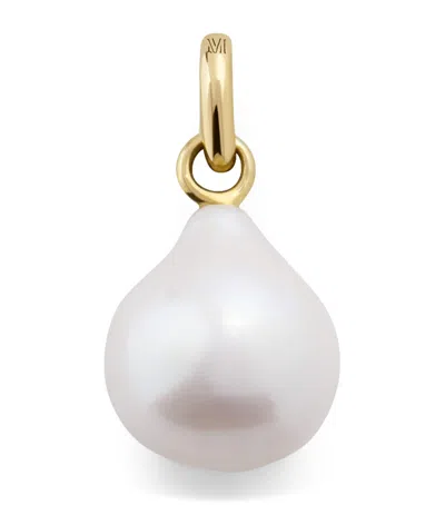 Monica Vinader Yellow Gold And Baroque Pearl Pendant