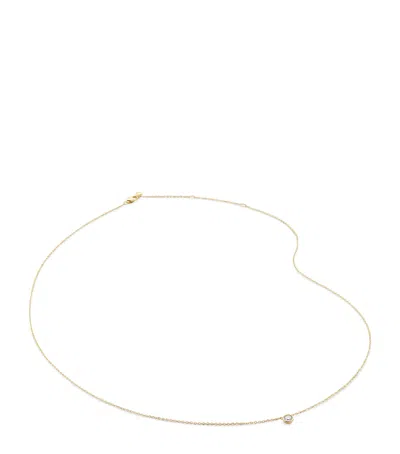 Monica Vinader Yellow Gold And Diamond Essentials Chain Necklace In Brown