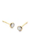 Monica Vinader Yellow Gold And Diamond Essentials Stud Earrings In Gold