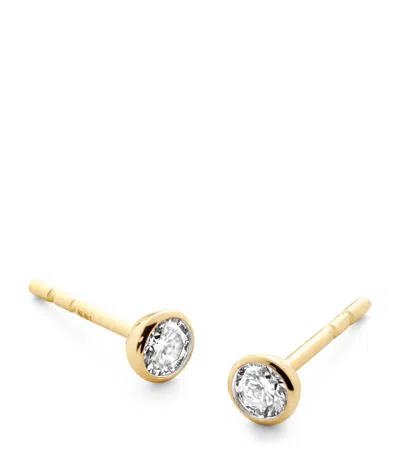 Monica Vinader Yellow Gold And Diamond Essentials Stud Earrings