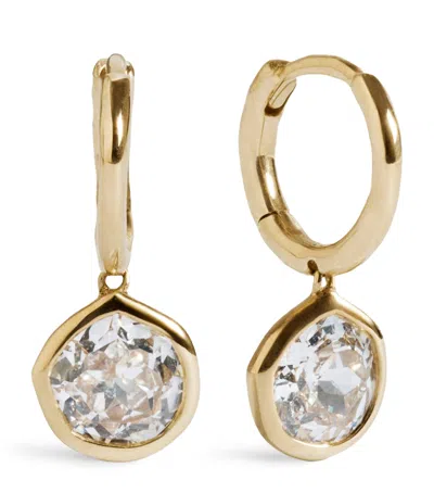 Monica Vinader Yellow Gold And Diamond Mv Siren Earrings