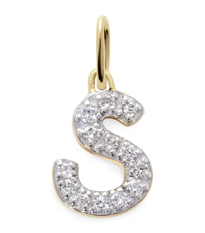 Monica Vinader Yellow Gold And Diamond S Initial Charm