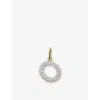 Monica Vinader Initial O 14ct Yellow-gold And 0.058ct-0.098ct Lab Grown Diamond Charm Pendant In Yellow Gold