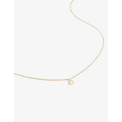 Monica Vinader Womens Yellow Gold Small Letter D 14ct Yellow-gold Pendant Necklace