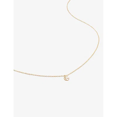 Monica Vinader Womens Yellow Gold Small Letter G 14ct Yellow-gold Pendant Necklace