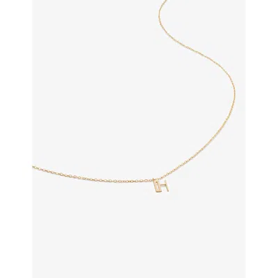 Monica Vinader Womens Yellow Gold Small Letter H 14ct Yellow-gold Pendant Necklace
