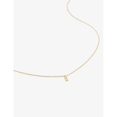 Monica Vinader Womens Yellow Gold Small Letter I 14ct Yellow-gold Pendant Necklace