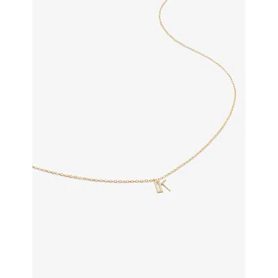 Monica Vinader Womens Yellow Gold Small Letter K 14ct Yellow-gold Pendant Necklace