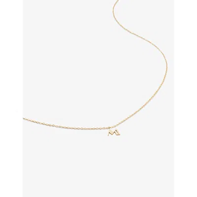 Monica Vinader Womens Yellow Gold Small Letter M 14ct Yellow-gold Pendant Necklace