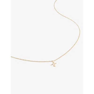 Monica Vinader Womens Yellow Gold Small Letter X 14ct Yellow-gold Pendant Necklace
