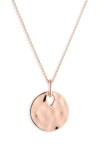Monica Vinader Ziggy Pendant Necklace In Ros Gold