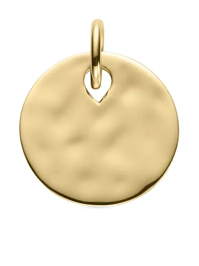 Monica Vinader Ziggy Round Pendant Charm In Gold