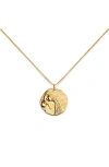 Monica Vinader Zodiac Charm Pendant Necklace In Gold