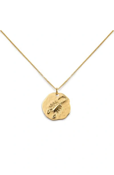 Monica Vinader Zodiac Charm Pendant Necklace In Gold