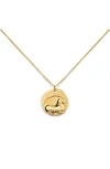 Monica Vinader Zodiac Charm Pendant Necklace In Gold