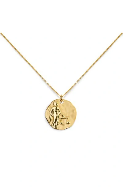 Monica Vinader Zodiac Charm Pendant Necklace In Gold