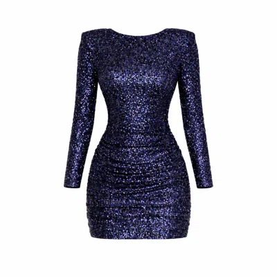 Monice London Women's Blue Bey Mini Sequin Dress - Navy