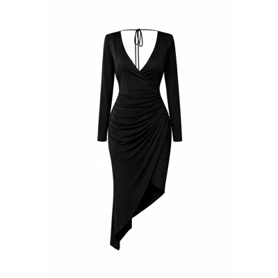 Monice London Women's Coco Blazer Style Midi Dress-black