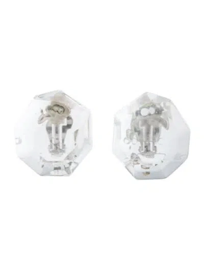 Pre-owned Monies Acrylic Clip-on Earrings In Clear